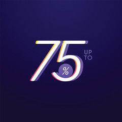 Discount up to 75% sale off Vector Template Design Illustration