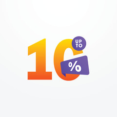 Discount up to 10% sale off Vector Template Design Illustration