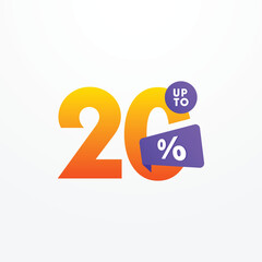 Discount up to 20% sale off Vector Template Design Illustration