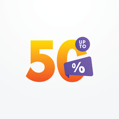 Discount up to 50% sale off Vector Template Design Illustration