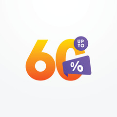 Discount up to 60% sale off Vector Template Design Illustration