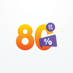 Discount up to 80% sale off Vector Template Design Illustration