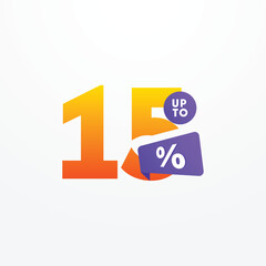 Discount up to 15% sale off Vector Template Design Illustration