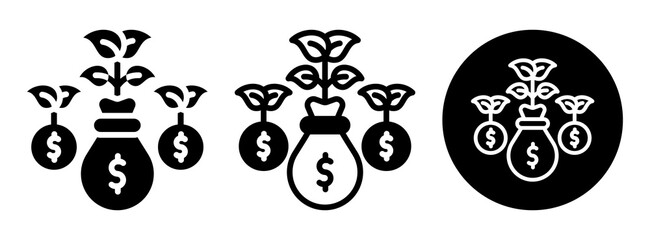 Capital Investment Icon Collection Glyph & Mixed Style