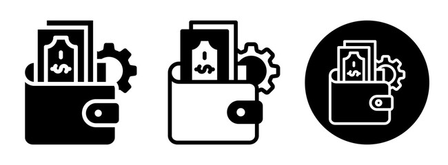 Expense Management Icon Collection Glyph & Mixed Style