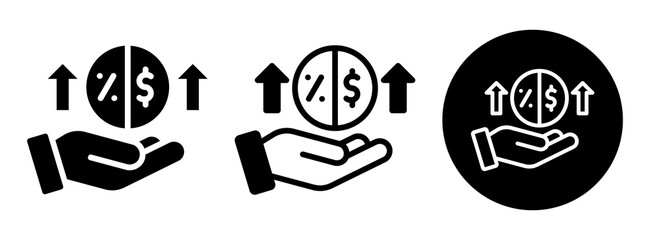 Dividend Icon Collection Glyph & Mixed Style