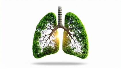 Green Lungs A Visual Metaphor for Environmental Health and Respiratory Well-being
