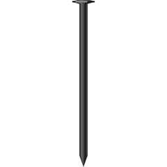 A Single Black Metal Nail Object Posed Against A White Background With A Transparent Layer And No Visible Distinguishing Marks Or Brandings