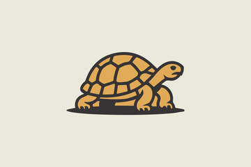Tortoise Mascot Logo Minimal Turtle Vector Icon Isolated on White Background