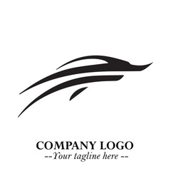 Car Running Fast Logo Symbol in Black on the White Background with Dynamic Speed Design