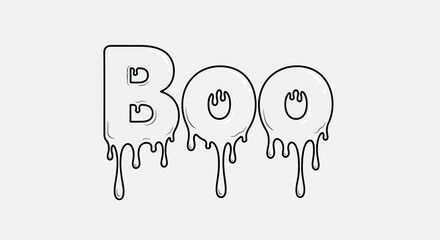 Spooky 'BOO' text with dripping slime effect perfect for Halloween designs and party invitations
