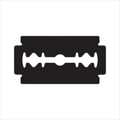 Double Edge Safety Razor Blade Silhouette Vector Icon