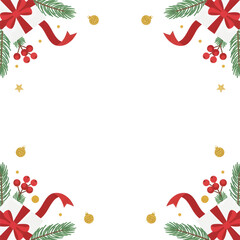 christmas corner frame with festive elements