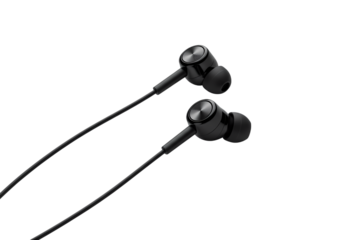 Sleek black earbuds deliver immersive audio quality
