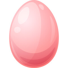 Pink Easter Egg With Smooth Shiny Surface and Subtle Highlights Isolated on Transparent Background