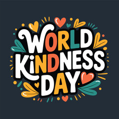 Creative World Kindness Day Vector Design with Hearts and Leaves