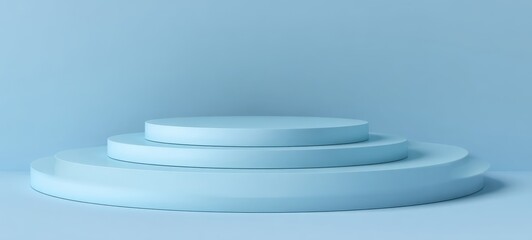 The Podium Minimal Blue Three Tier Round Platform for Modern Product Presentation