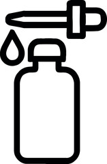 Hand drawn sketch of an essential oil dropper bottle with measurements