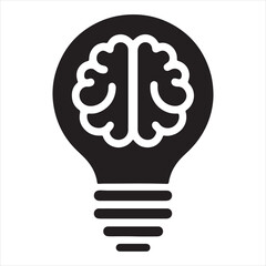 Abstract lightbulb graphic representing a new idea or innovation isolated on transparent background