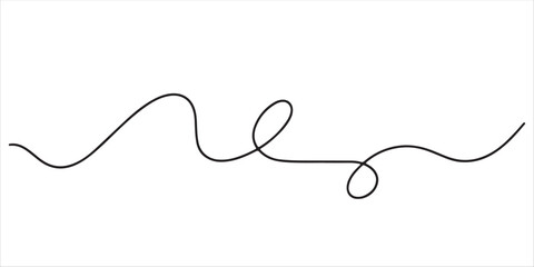 A single flowing abstract curved line illustration in vibrant colors isolated on transparent background