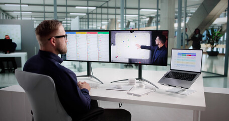 Young Man Learning Agile Methodology Online