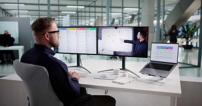 Young Man Learning Agile Methodology Online