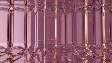luxurious abstract background with a reeded glass texture in soft pink and rich magenta tones, featuring vertical glossy lines and a smooth reflective surface that conveys elegance and modernity