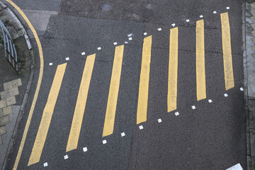 Aug 3 2025 a Diagonal Yellow Pedestrian Crossing Markings, hk