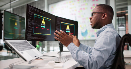 Laptop And PC Under Cyber Hack.