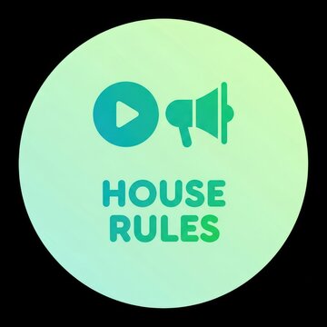 House rules icon vector illustration on gradient circle announcement concept