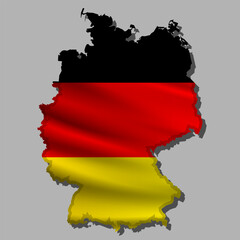 Fototapeta premium Vector flag Germany in the form of a map