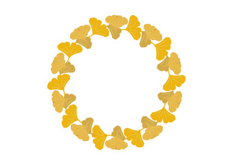 落ち葉で作ったイチョウのリース