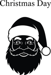 Christmas day with santa claus face illustration