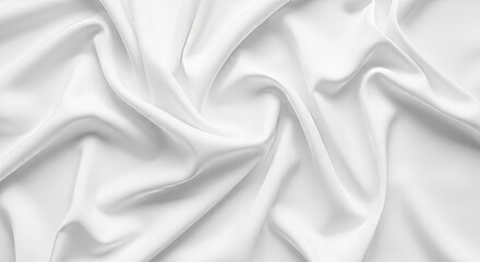 Obraz premium Elegant White Draped Fabric Texture Background