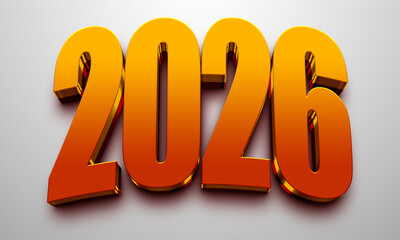 Golden 2026 year design element for new year celebrations and future events