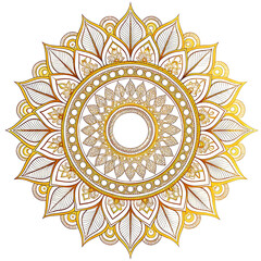 Abstract sun mandala vector illustration with ornamental floral pattern and vintage lace texture