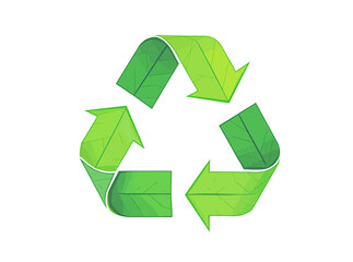 Obraz premium Recycling symbol with green leaves symbolizing environmental sustainability and eco-friendly practices