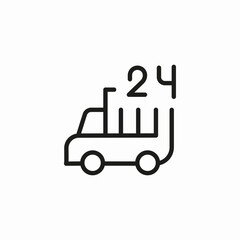 24 hour delivery icon sign vector