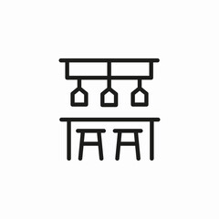 bar stools glasses icon sign vector