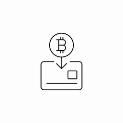 bitcoin card payment transfer icon sign vector