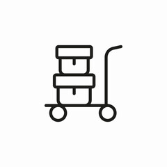 boxes on dolly icon sign vector