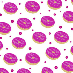 seamless pattern from donuts on white background 
