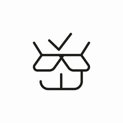 open box checked icon sign vector