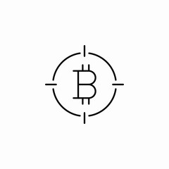 targeting bitcoin focus icon sign vector