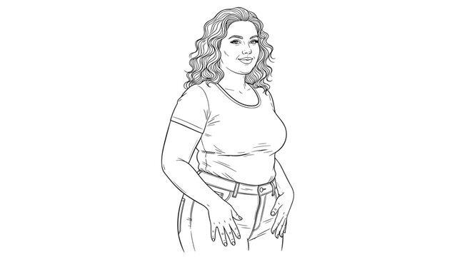 plus-size woman in jeans