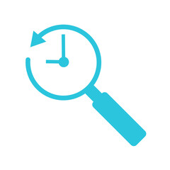 Search History icon. Isolated on white background. Blue icon
