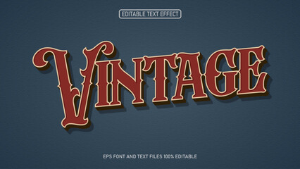 Vintage 3d text style editable text effect