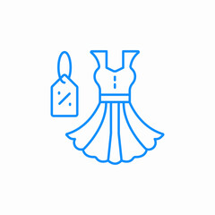 cloth dress pricetag icon sign vector