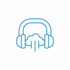 cloud headphones icon sign vector