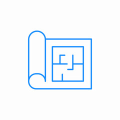 construction plan icon sign vector